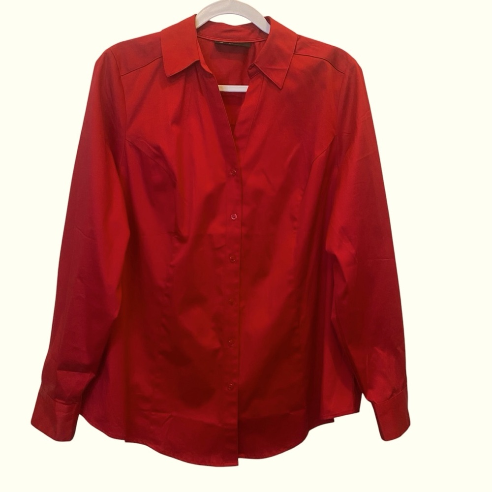 Gorgeous Lane Bryant - Deep RED button down dress shirt - Large